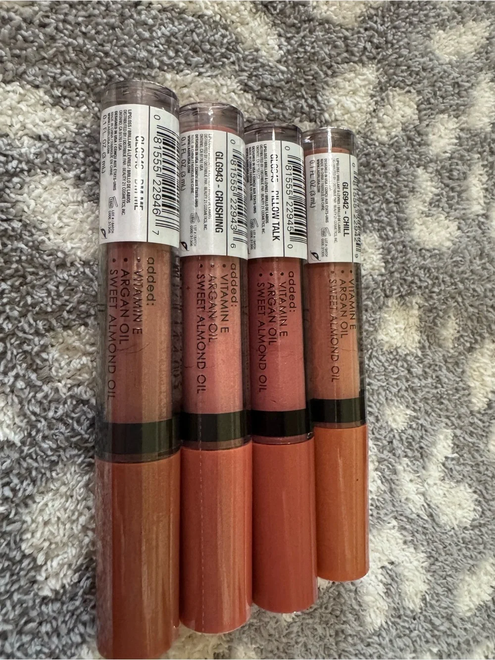 LA Girl Luminous Lipgloss Assorted Nude & Rose Shades (4 Pack)